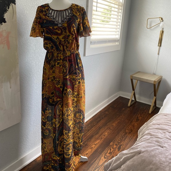 Anthropologie beaded jumpsuit - Picture 4 of 5
